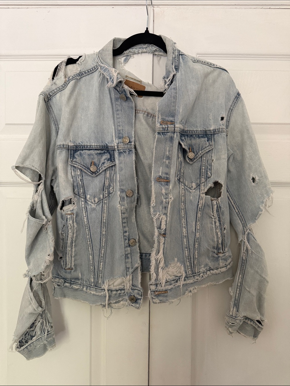 Denim & Supply Ralph Lauren Light Blue Distressed Jean Jacket